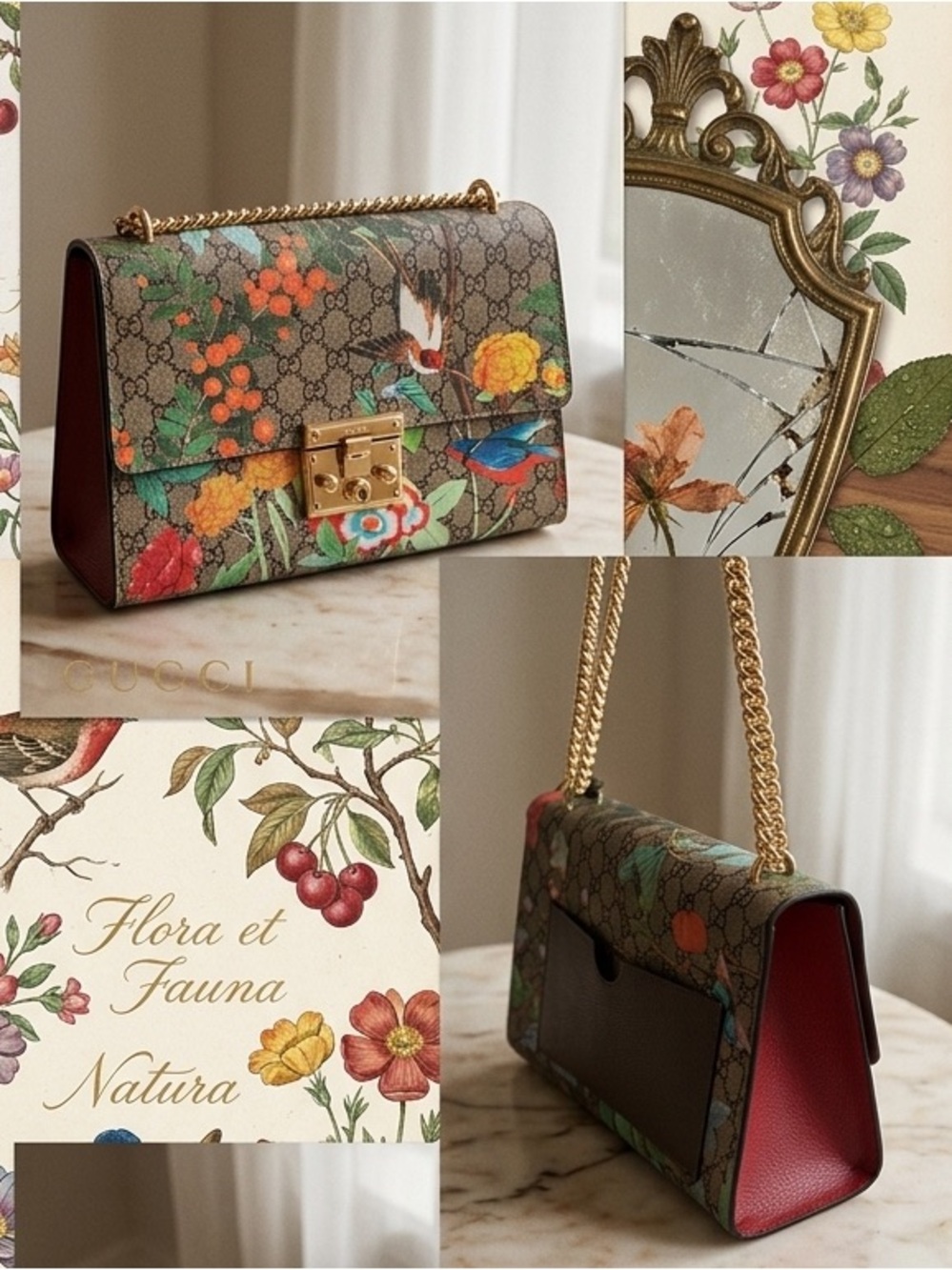 Blooms Supreme Small Shoulder Bag in Multicolor/Red